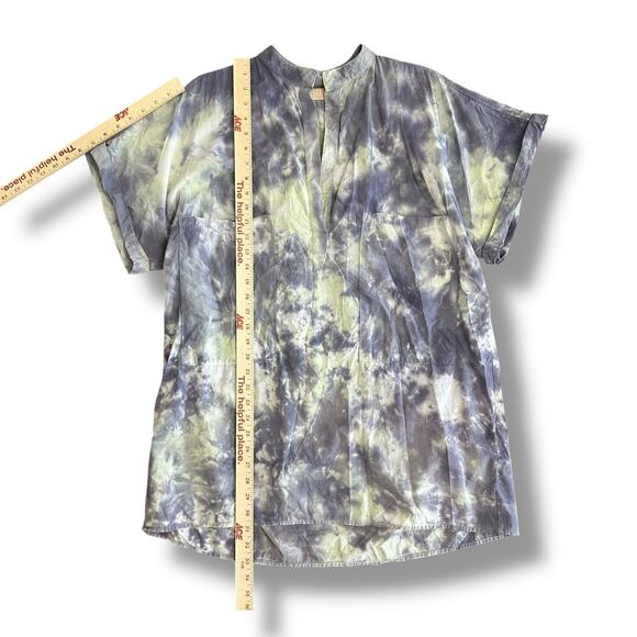 CALI by Cali Dreaming Blue Green Tie Dye Oversized Cotton Tunic‎ Top M/L - Picture 4 of 8
